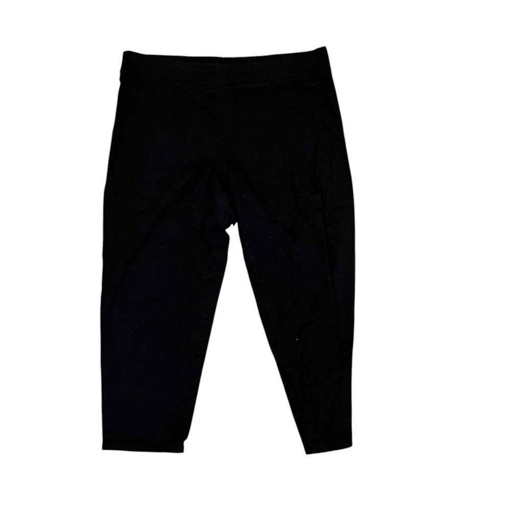 Classic Victoria's Secret PINK Womens Black Cropped Leggings Yoga Pants Size L - Picture 2 of 6